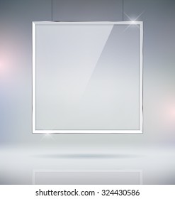 Glass Picture Frame Mock Up Vector Illustration