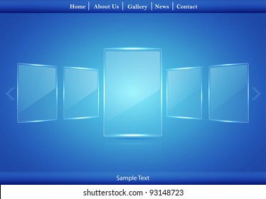 glass picture gallery. Vector illustration