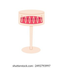 Un vaso de vino rosa. Ilustración vectorial plana aislada sobre fondo blanco.