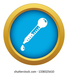 Glass pipette icon blue vector isolated on white background for any design