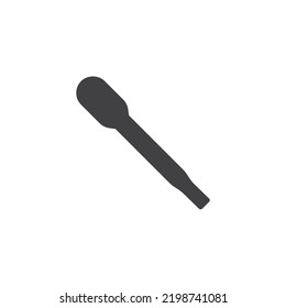Icono vectorial de la pipeta de vidrio. signo plano relleno para concepto móvil y diseño web. Icono de glifo del cuentagotas médico. Símbolo, ilustración del logotipo. Gráficos vectoriales