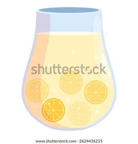 Glass pitcher filled with refreshing lemonade and lemon slices, a perfect thirst quencher for a hot summer day