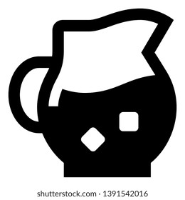 Glass Pitcher With Ice Vector Icon