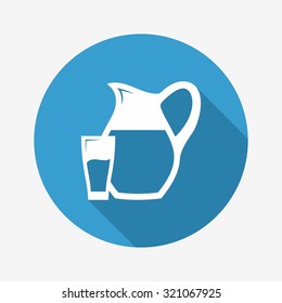 Glass and Pitcher icon. Vector Illustration