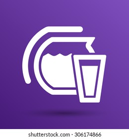 Glass pitcher logo  vector icon compote juice.