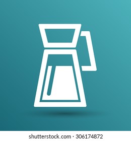 Glass pitcher logo  vector icon compote juice.