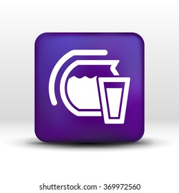 Glass pitcher logo  vector icon compote juice.