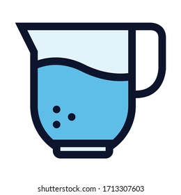 Glass Pitcher. Simple Vector Color Icon.
