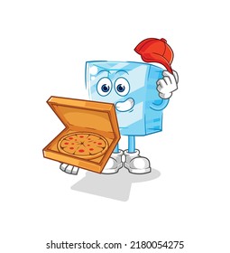 el vector de reparto de pizza de vidrio. personaje de caricatura
