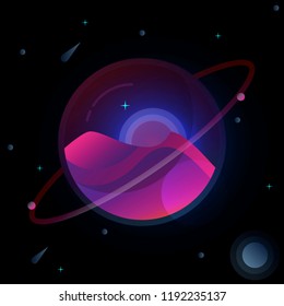 Glass planet creativity abstract background, stock vector