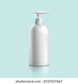Garrafas de vidro ou plástico com bombas, dispensador isolado para cosméticos, shampoo ou gel de loção. Conjunto de vetor de recipientes realistas para creme ou antisséptico, modelo de maquete de produtos de beleza