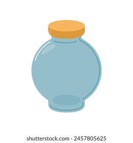Glass or plastic round jar bottle for cold drinks juices cocktails water and other liquid bewerages
