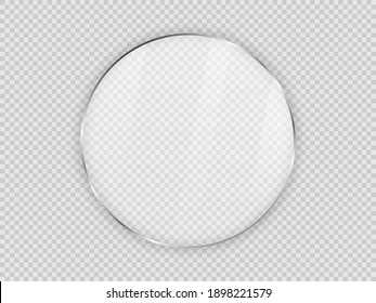 Glasplatte im Rahmen eines Kreises einzeln auf transparentem Hintergrund. Vektorgrafik.