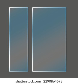 glass plate. Design element. Shine effect sign. Photo frame. Realistic shadow. Vector illustration.