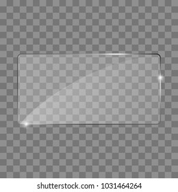 Glass plate frame. Isolated on transparent background. Vector illustration