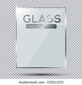 Glass Plate Isolated On Transparent Background. Vector Illustration.