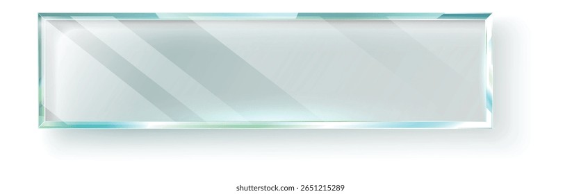 Glass plate with light reflections creating a modern and elegant frame, ideal for presentations, websites or graphic projects, adding a touch of sophistication and style