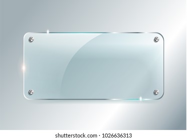 Glass Plate Mockup Abstract Vector Plane On White Wall Eps 10