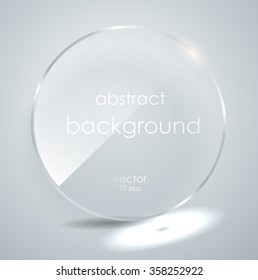 A glass plate with a place for inscriptions. vector. Flat glass. Glass framework. Vector illustration. Eps10. Photo realistic vector illustration