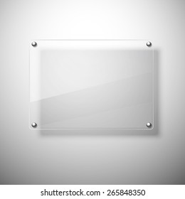 Glass plate. Realistic vector. Vector illustration. 