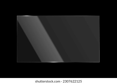 Glass plate. Screen reflection vector illustration on a black background