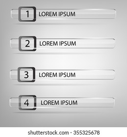 The glass plate with the sliders. . Vector banner