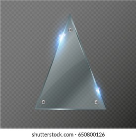  glass plate. Vector glass banners on a transparent background
