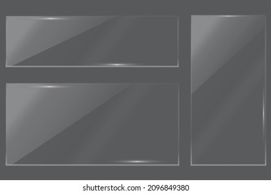 Glass plates icon. Rectangular shape. Overlay effect. Transparent sign. Simple flat art. Vector illustration. Stock image. 