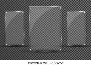 Glass Plates Installed Vector Glass Banners Stock Vector (Royalty Free ...