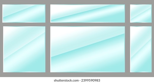 Glass plates set. Acrylic and glass texture. Vector illustration. EPS 10.