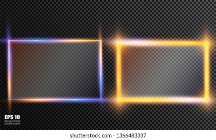 Glass plates set. Vector glass banners on transparent background