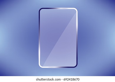 Glass plates set. Vector glass banners on transparent background.