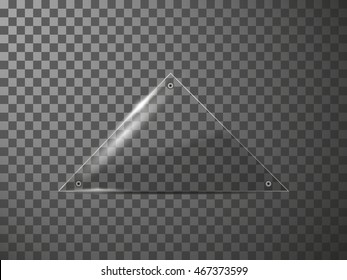 Glass plates . Vector glass banners on transparent background.