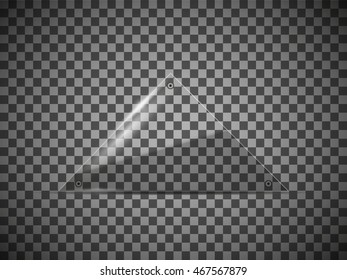 Glass plates . Vector glass banners on transparent background.