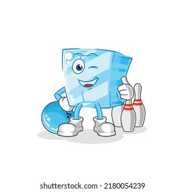 the glass play bowling illustration. character vector