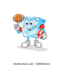 the glass playing rugby character. cartoon mascot vector