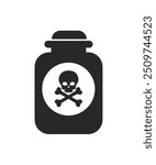 Glass Poison Bottle Icon on White Background. Vector stock illustration