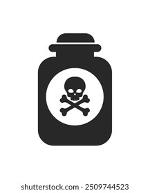 Glass Poison Bottle Icon on White Background. Vector stock illustration