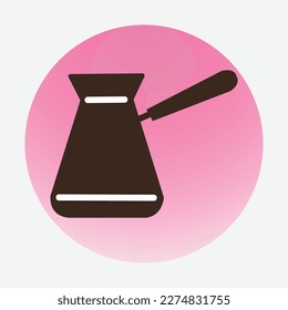 Glass pot with coffee flat icon