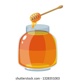 Glass pot full of honey vector design illustration isolated on white background