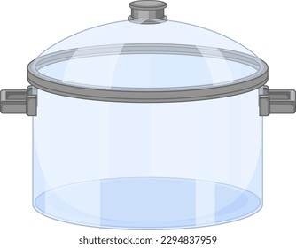 A Glass Pot with Lid Vector illustration