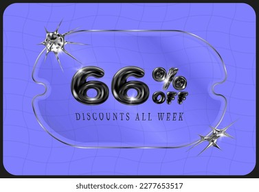 Glass price tags with volumetric figures. Sticker shape with transparent effect. Promotion with discount coupon. Modern shape and design	