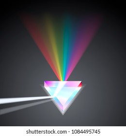 Glass prism spectral rainbow art. Vector illustration