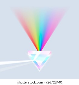 Glass prism spectral rainbow. Vector illustration