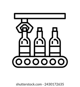 Icono de producción de vidrio en vector. Logotipo
