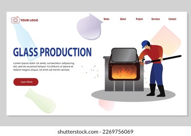 glass production and manufacture website template, glass and mirror warehouse, glass factory website