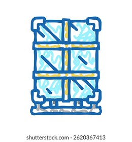 glass production packing for transportation doodle icon sketch vector. glass production packing for transportation sign. isolated symbol illustration