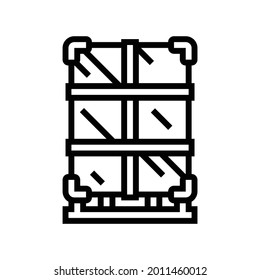 glass production packing for transportation line icon vector. glass production packing for transportation sign. isolated contour symbol black illustration