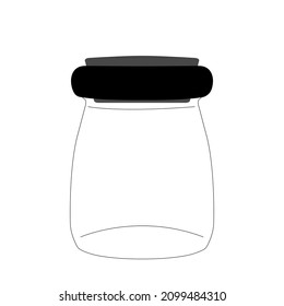 Glass Pudding Bottle 3.3 oz  with Cork Stopper,flat icon design vector