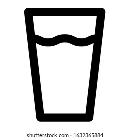 a glass of pure water icon using line style vector design